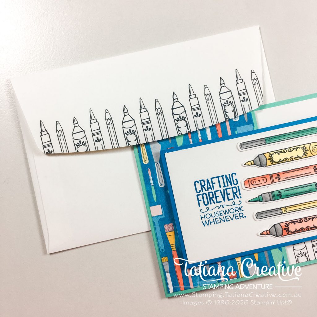 Fantastic Fun Folds with Tatiana Creative Stamping Adventure - Crafting Tri Fold card v2 using Crafting Forever stamp set, It Starts With Art stamp set and Follow Your Art DSP all by Stampin' Up!®