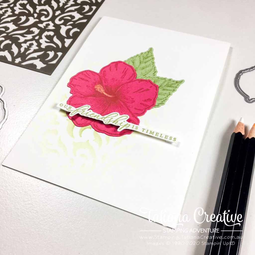 Tatiana Creative Stamping Adventure - Friendship Card card using Timeless Tropical stamp set by Stampin' Up!® and blending brushes