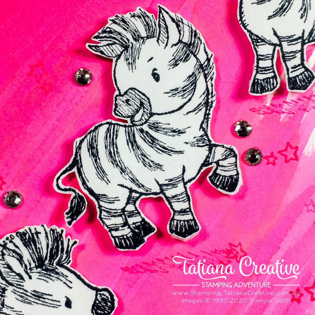 Tatiana Creative Stamping Adventure - Magenta Zebra Birthday card using Zany Zebras stamp set from Stampin' Up!®