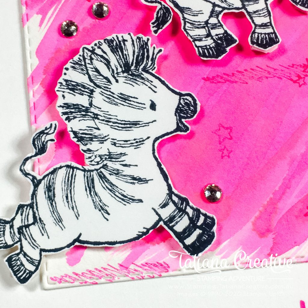 Tatiana Creative Stamping Adventure - Magenta Zebra Birthday card using Zany Zebras stamp set from Stampin' Up!®