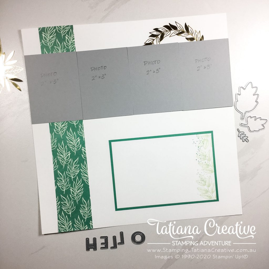 Tatiana Creative Stamping Adventure - Scrapbook Double Page spread using Forever Greenery Suite products from Stampin' Up!®