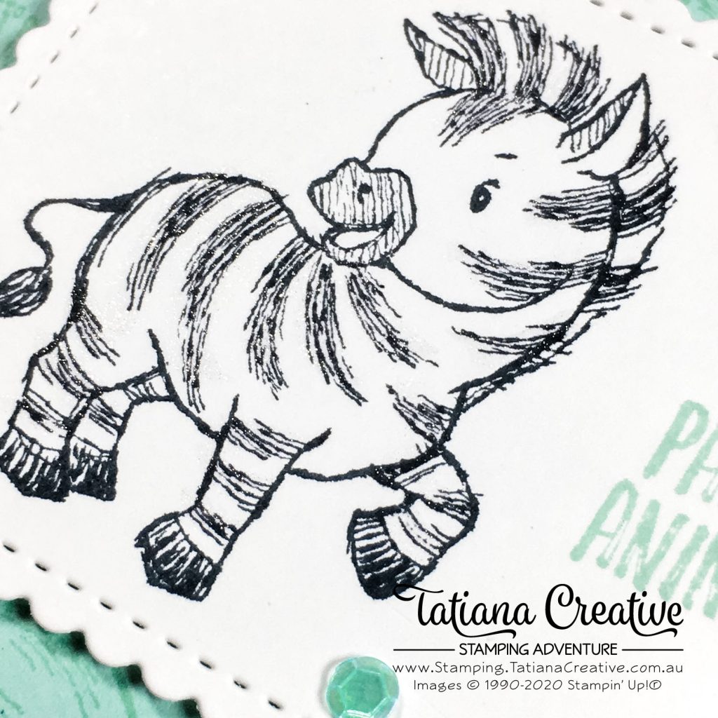 Tatiana Creative Stamping Adventure - Party Zebra Birthday card using Zany Zebras Stamp Set from Stampin' Up!®