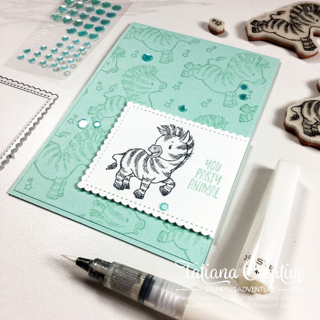 Tatiana Creative Stamping Adventure - Party Zebra Birthday card using Zany Zebras Stamp Set from Stampin' Up!®