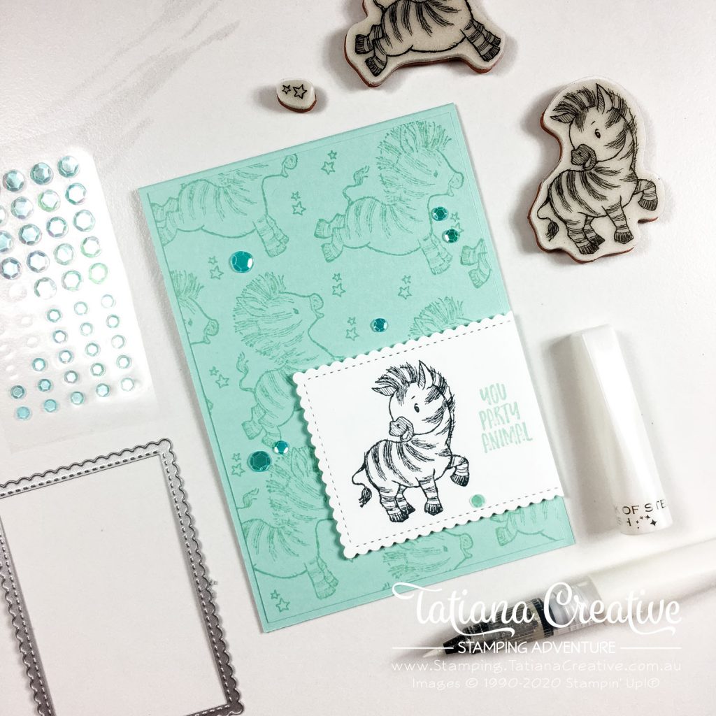 Tatiana Creative Stamping Adventure - Party Zebra Birthday card using Zany Zebras Stamp Set from Stampin' Up!®