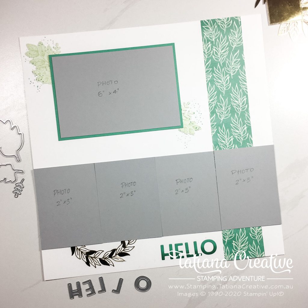 Tatiana Creative Stamping Adventure - Scrapbook Double Page spread using Forever Greenery Suite products from Stampin' Up!®