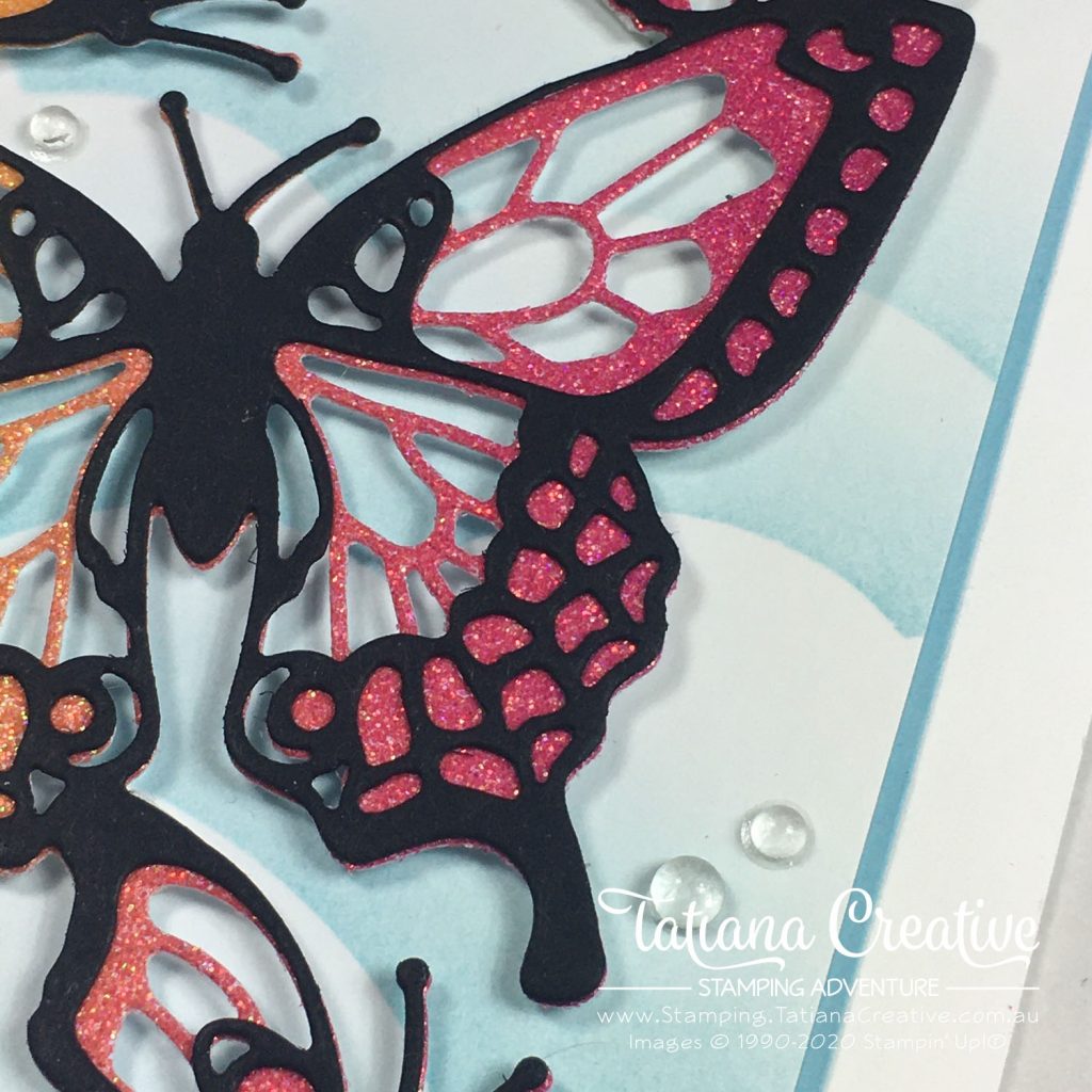 Tatiana Creative Stamping Adventure - Glimmer Butterfly card using Butterfly Beauty Dies from Stampin' Up!®