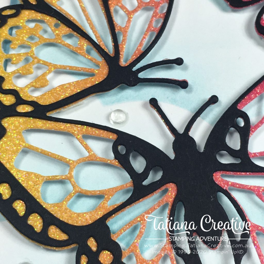 Tatiana Creative Stamping Adventure - Glimmer Butterfly card using Butterfly Beauty Dies from Stampin' Up!®