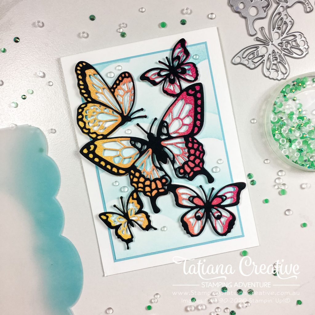 Tatiana Creative Stamping Adventure - Glimmer Butterfly card using Butterfly Beauty Dies from Stampin' Up!®