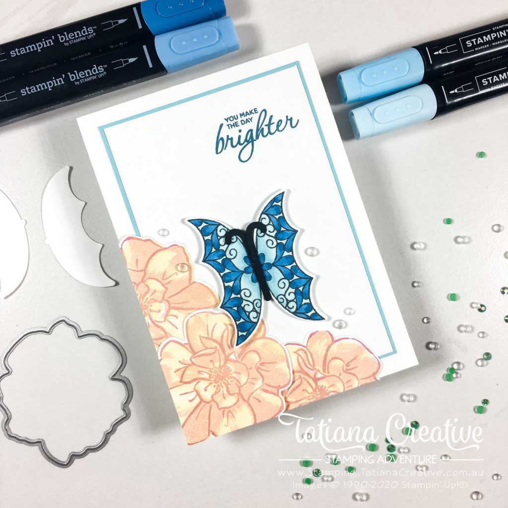 Tatiana Creative Stamping Adventure - Punch Art Butterfly card using Pretty Parasol and Umbrella Builder Punch both from Stampin' Up!®