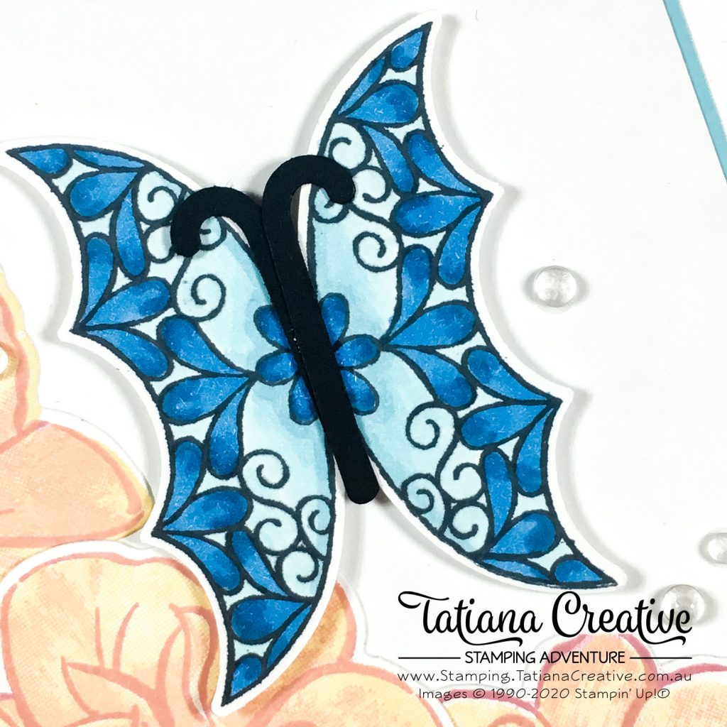 Tatiana Creative Stamping Adventure - Punch Art Butterfly card using Pretty Parasol and Umbrella Builder Punch both from Stampin' Up!®