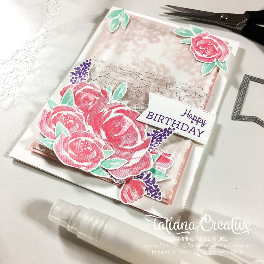 Tatiana Creative Stamping Adventure - Pink Floral Birthday Card using Beautiful Friendship stamp set from Stampin' Up!®