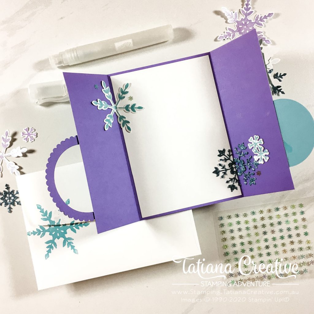 Fantastic Fun Folds with Tatiana Creative Stamping Adventure - Interlocking Gate Fold Card using Snowflake Wishes Bundle from Stampin' Up!®