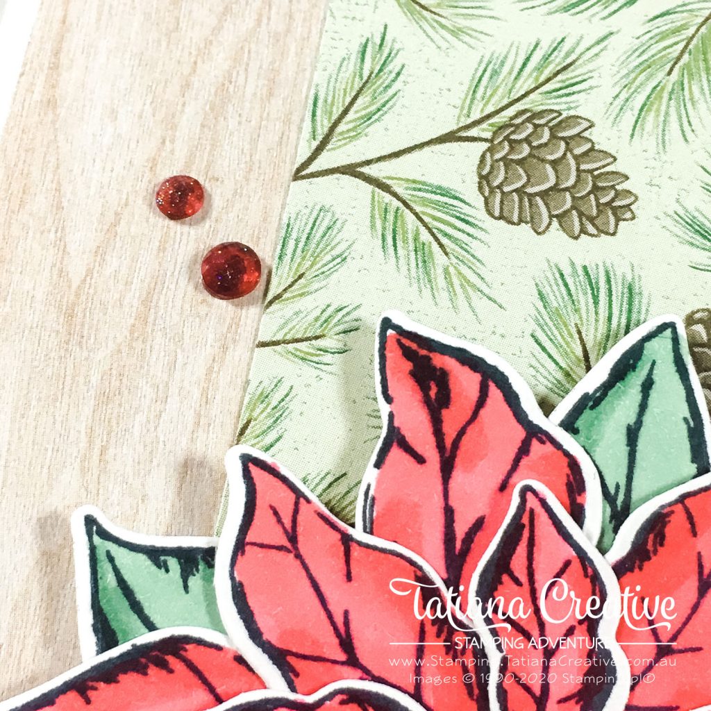 Tatiana Creative Stamping Adventure - Poinsettia Christmas card using Poinsettia Petals Bundle from Stampin' Up!®