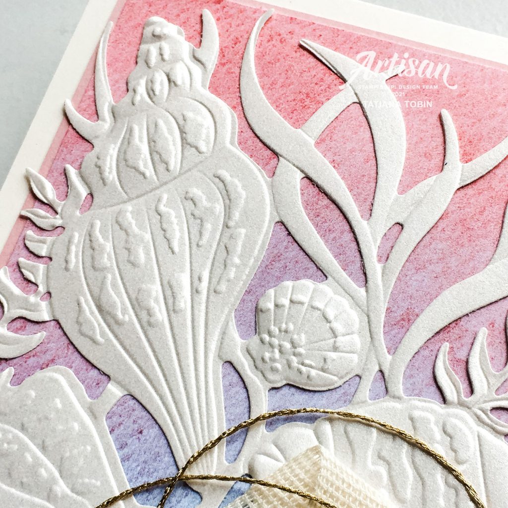 Tatiana Creative Stamping Adventure 2021 Artisan Design Team Member - Friendship Seashell Card using Sand & Sea Suite from Stampin' Up!®