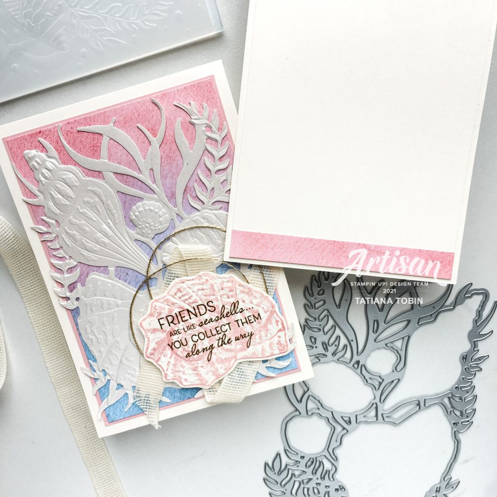 Tatiana Creative Stamping Adventure 2021 Artisan Design Team Member - Friendship Seashell Card using Sand & Sea Suite from Stampin' Up!®