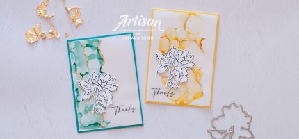 Hand-Penned Petals Alcohol Ink Thank You Cards with Video