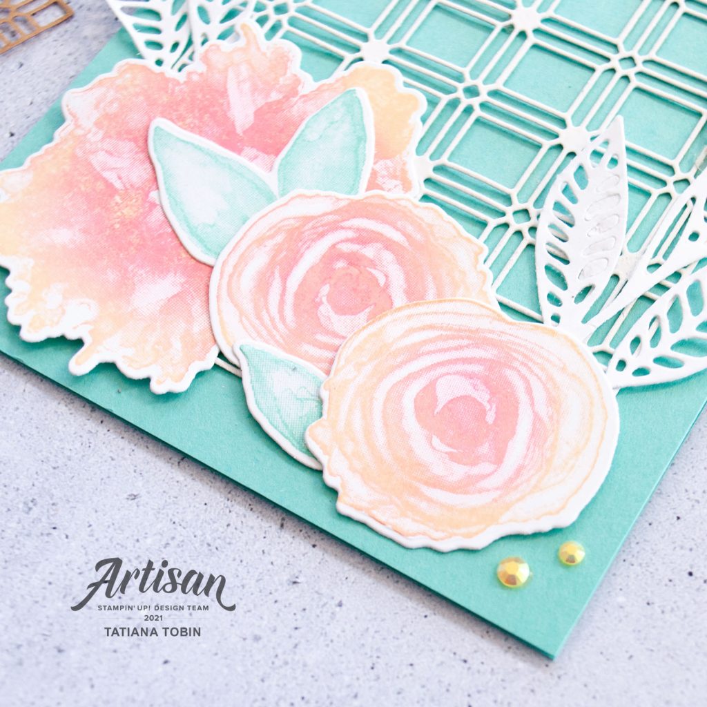 Tatiana Creative Stamping Adventure 2021 Artisan Design Team Member - Floral Card featuring the Artistically Ink Bundle and Paper Lattice both from Stampin' Up!®