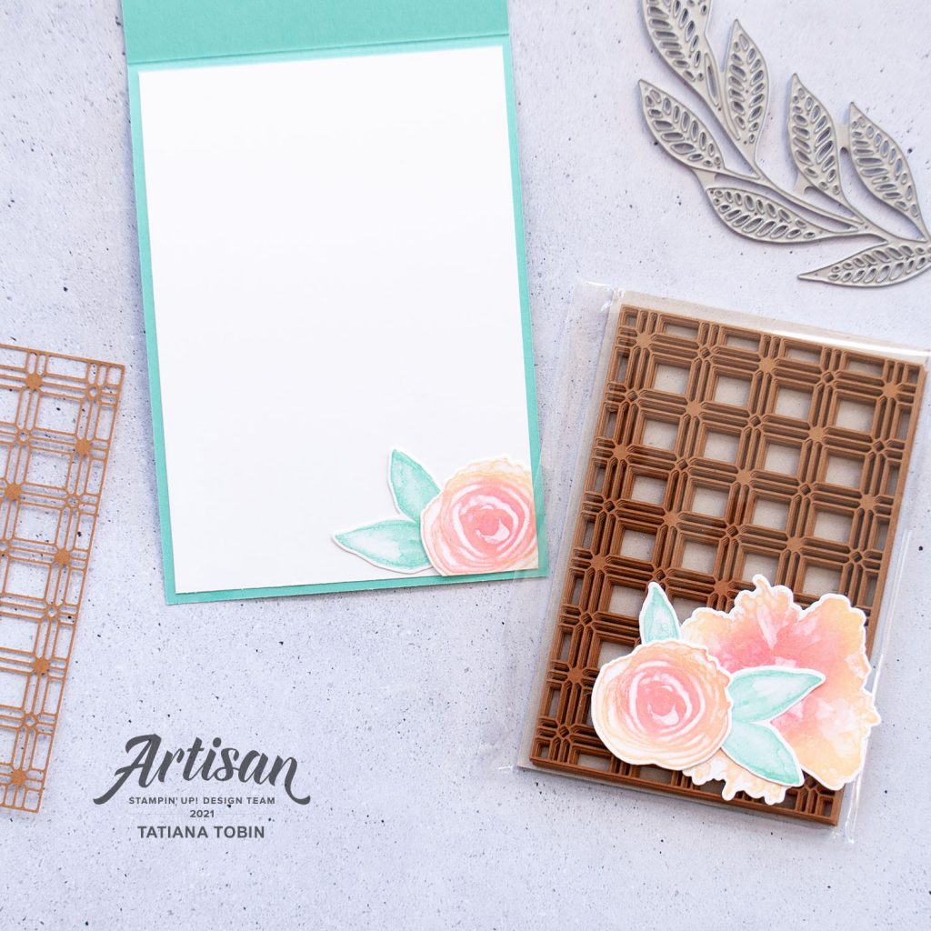 Tatiana Creative Stamping Adventure 2021 Artisan Design Team Member - Floral Card featuring the Artistically Ink Bundle and Paper Lattice both from Stampin' Up!®