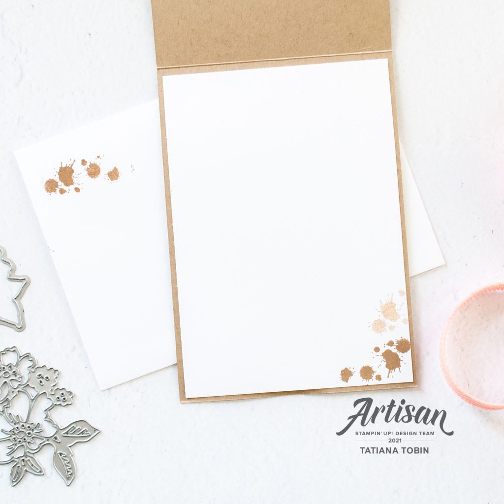 Tatiana Creative Stamping Adventure 2021 Artisan Design Team Member - Thanks Card featuring August to September 2021 Sale-A-Bration items Be Dazzling Specialty Paper, Beautifully Penned DSP, and Textures & Frames stamp set all from Stampin' Up!®