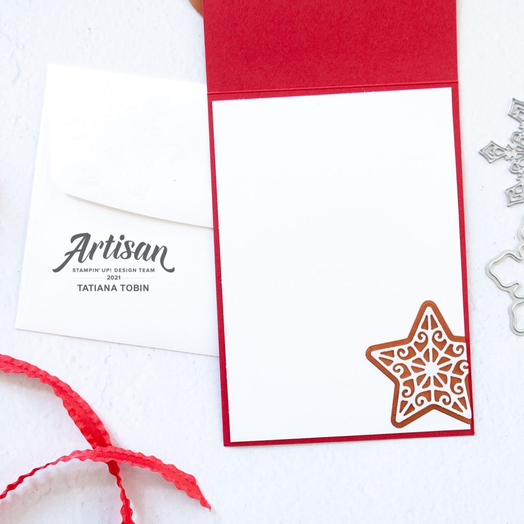 Tatiana Creative Stamping Adventure 2021 Artisan Design Team Member - Christmas Card featuring the Gingerbread & Peppermint Suite from Stampin' Up!®