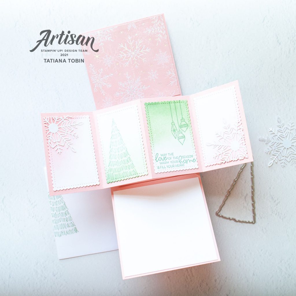 Tatiana Creative Stamping Adventure 2021 Artisan Design Team Member - Whimsical Trees Twist & Pop Fun Fold card using Whimsical Trees Bundle and Whimsy & Wonder DSP from Stampin' Up!®