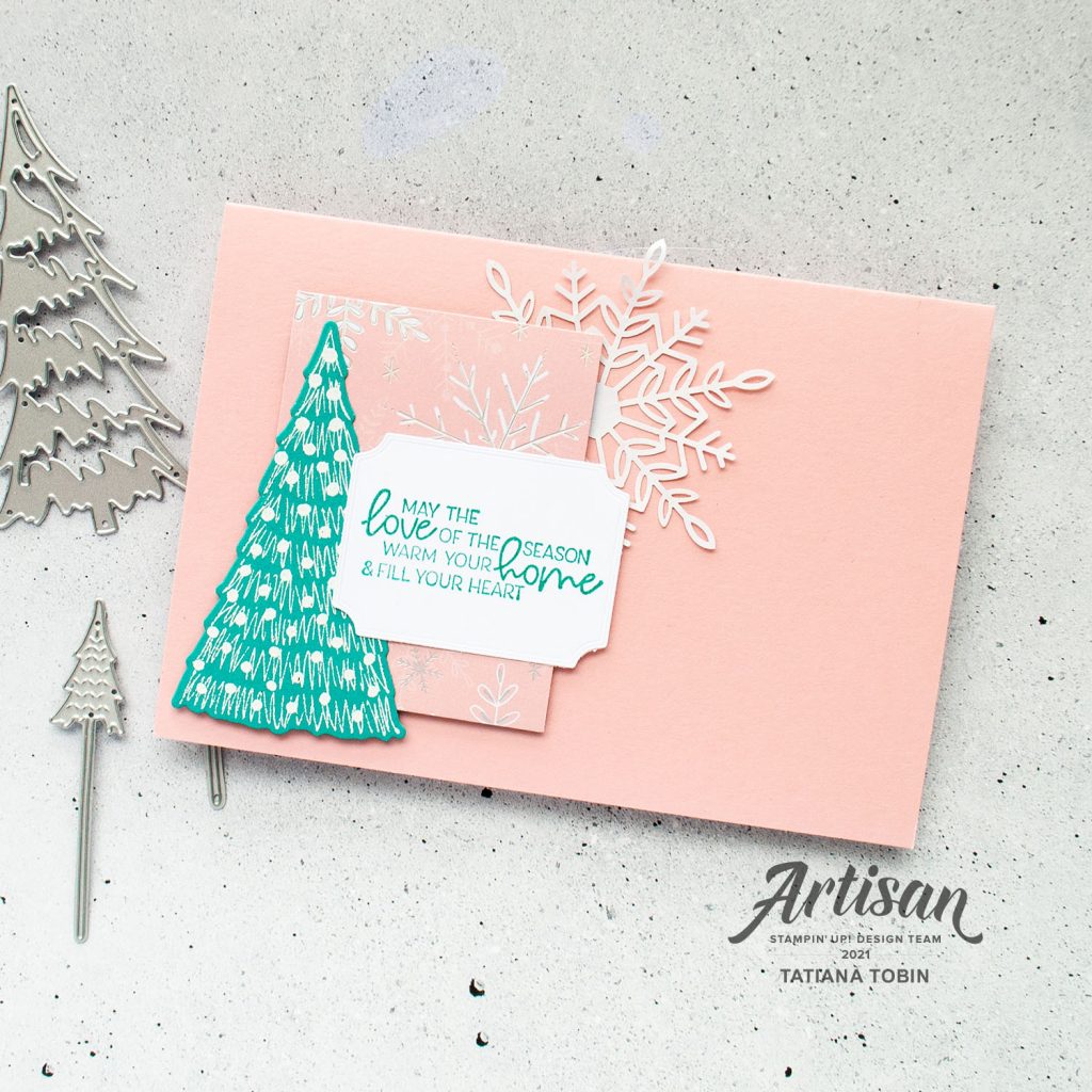 Tatiana Creative Stamping Adventure 2021 Artisan Design Team Member - 6"x6" One Sheet Wonder cards using Whimsical Trees Bundle and Whimsy & Wonder DSP from Stampin' Up!®