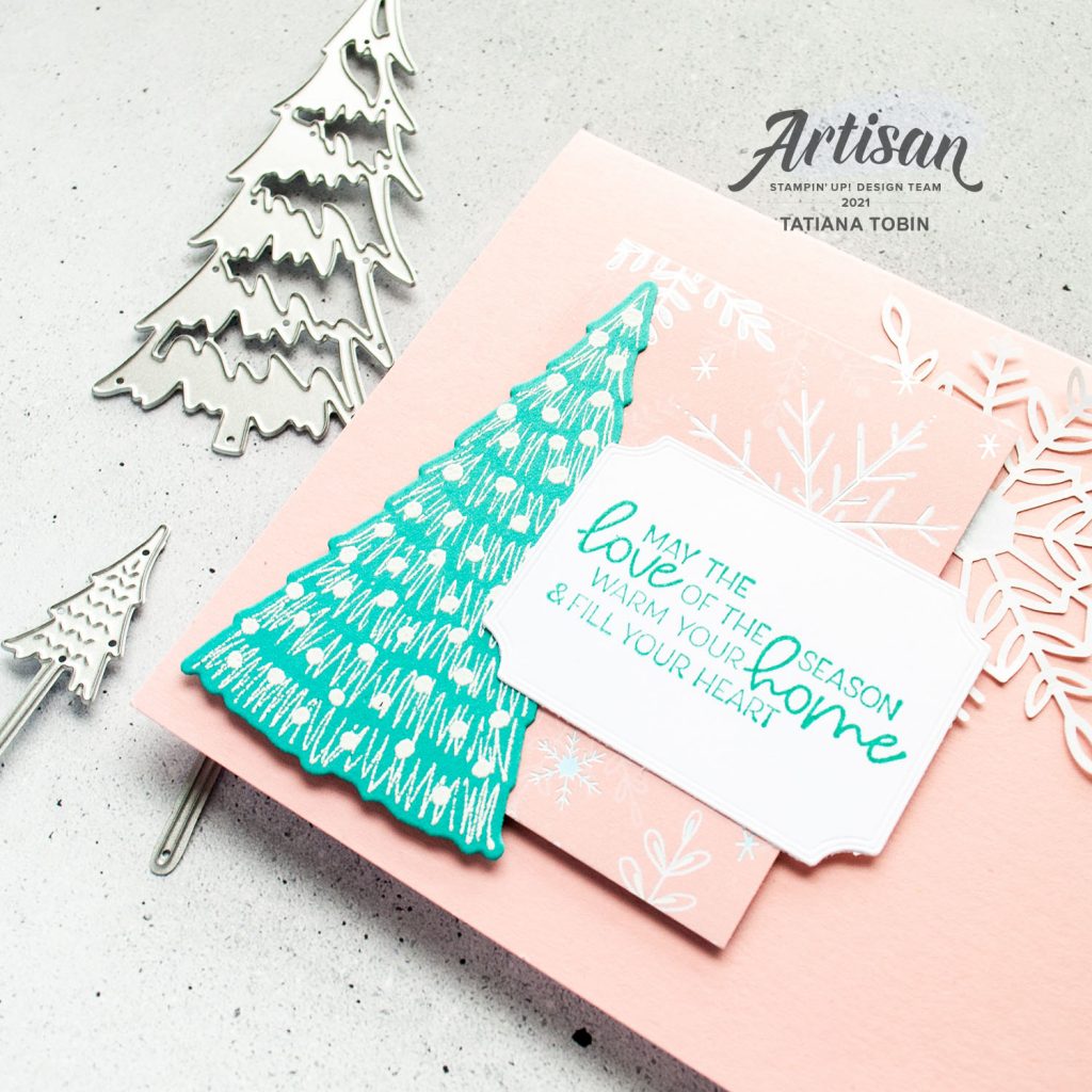 Tatiana Creative Stamping Adventure 2021 Artisan Design Team Member - 6"x6" One Sheet Wonder cards using Whimsical Trees Bundle and Whimsy & Wonder DSP from Stampin' Up!®