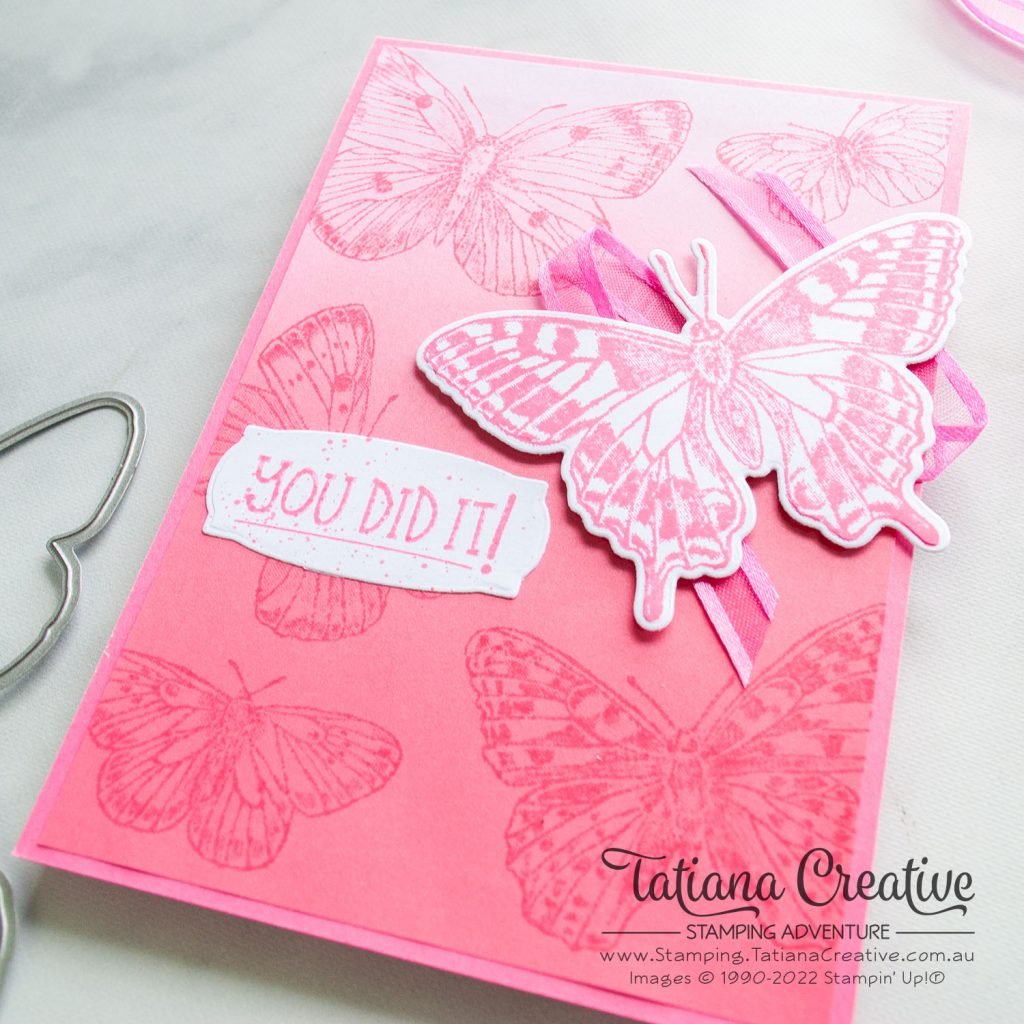 Tatiana Creative Stamping Adventure - 2021-2022 In Colors Card using Butterfly Brilliance Bundle and Ombre Gift Bags both from Stampin' Up!®