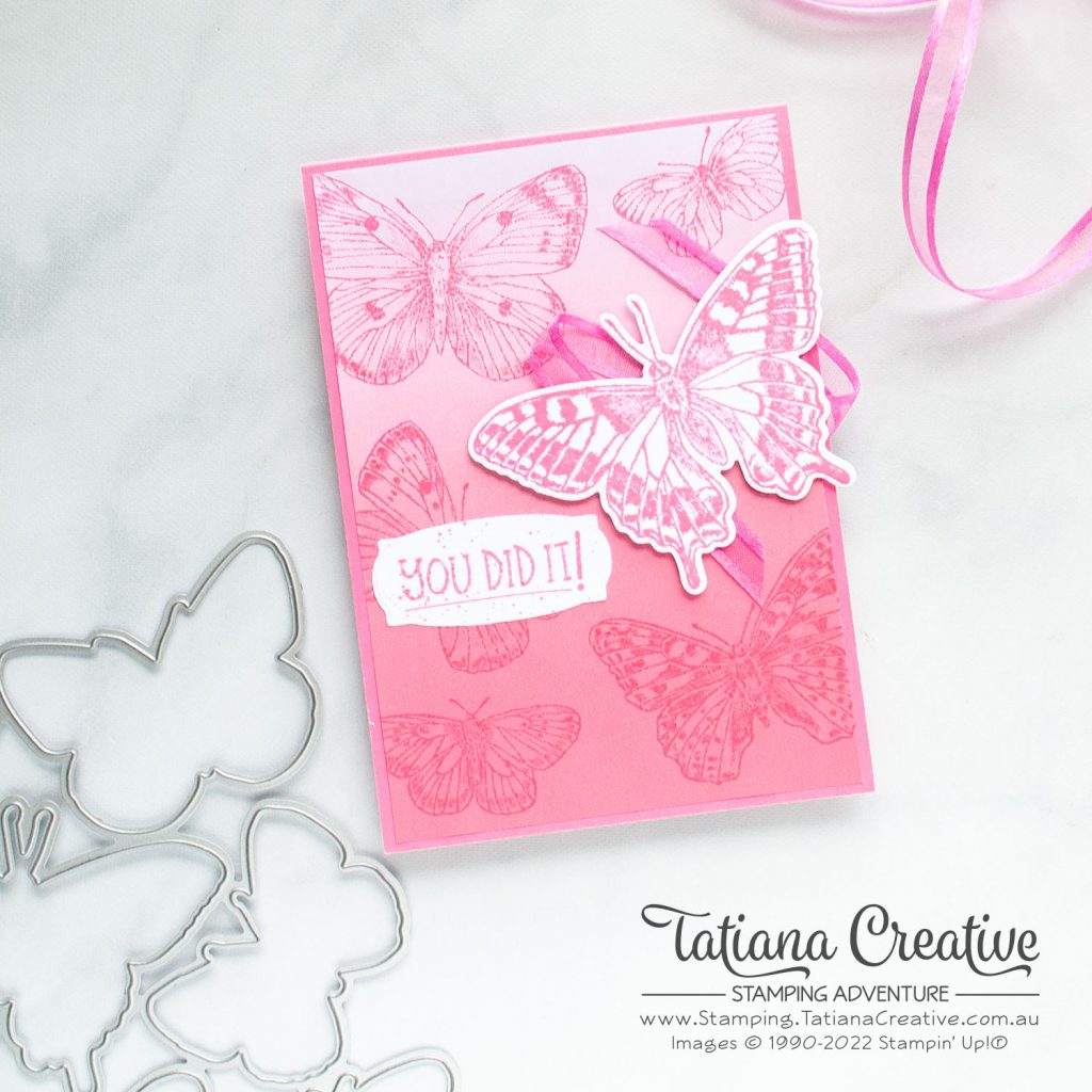 Tatiana Creative Stamping Adventure - 2021-2022 In Colors Card using Butterfly Brilliance Bundle and Ombre Gift Bags both from Stampin' Up!®