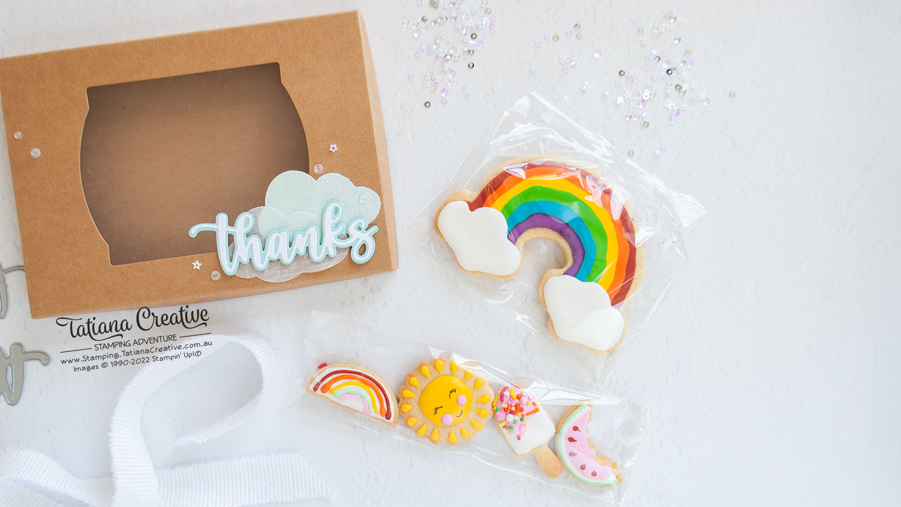 Rainbow Cookies Kraft Gift Boxes from Crafting Retreat