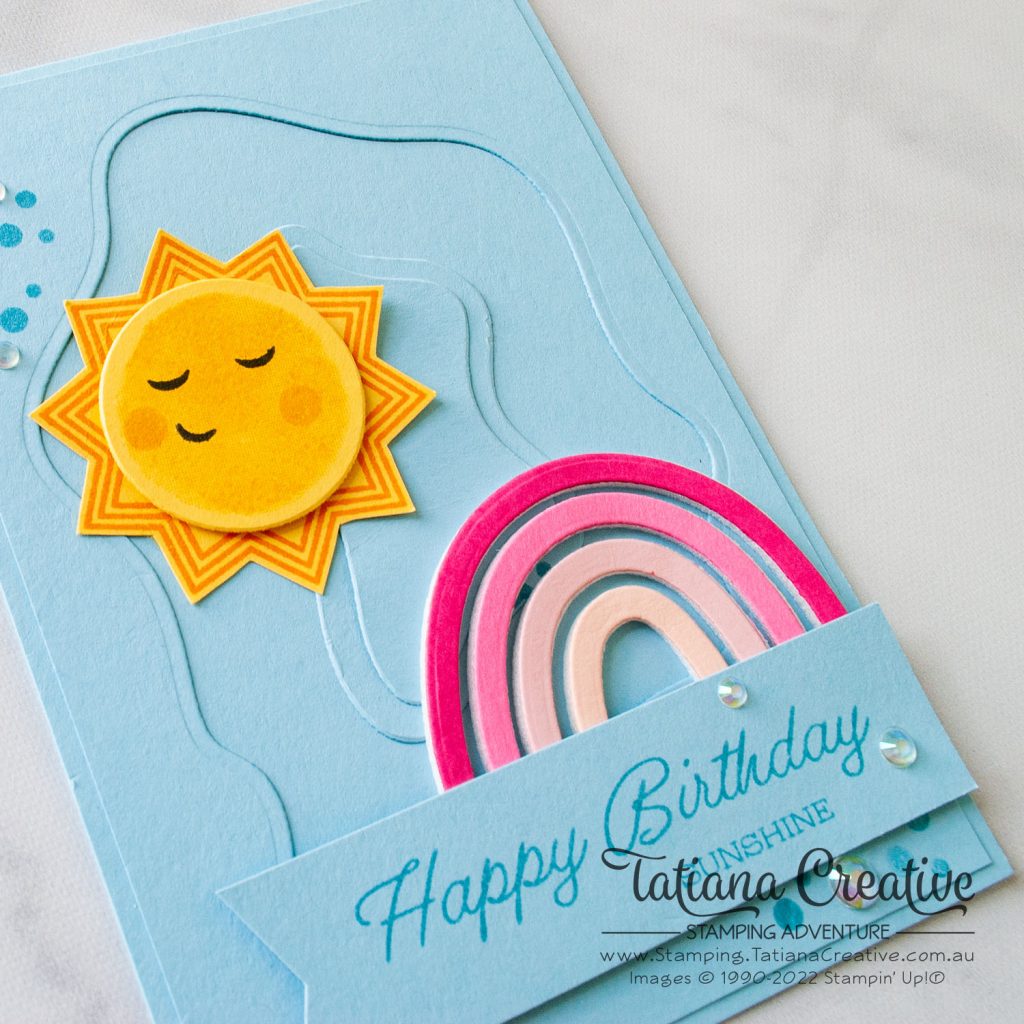 Tatiana Creative Stamping Adventure - Sun Rainbow Card using Sharing Sunshine stamp set from Stampin' Up!®