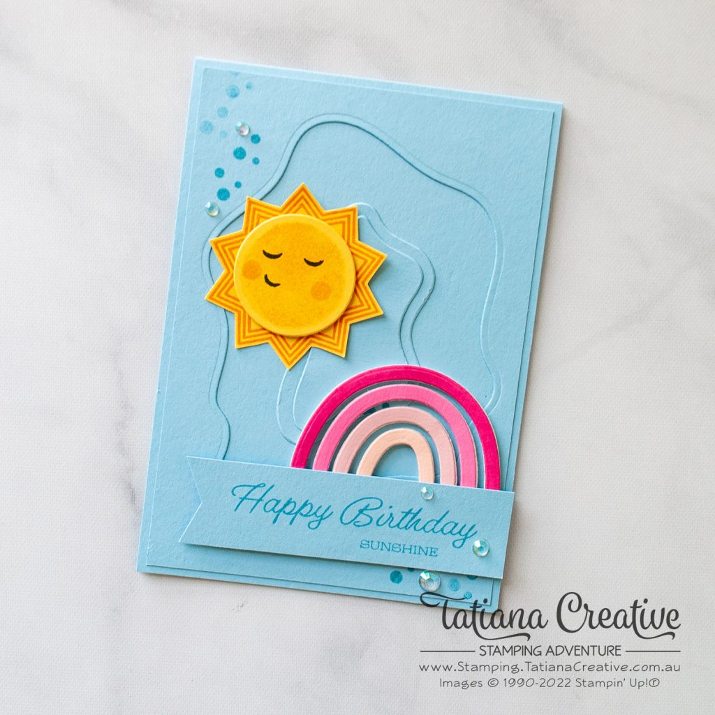 Tatiana Creative Stamping Adventure - Sun Rainbow Card using Sharing Sunshine stamp set from Stampin' Up!®