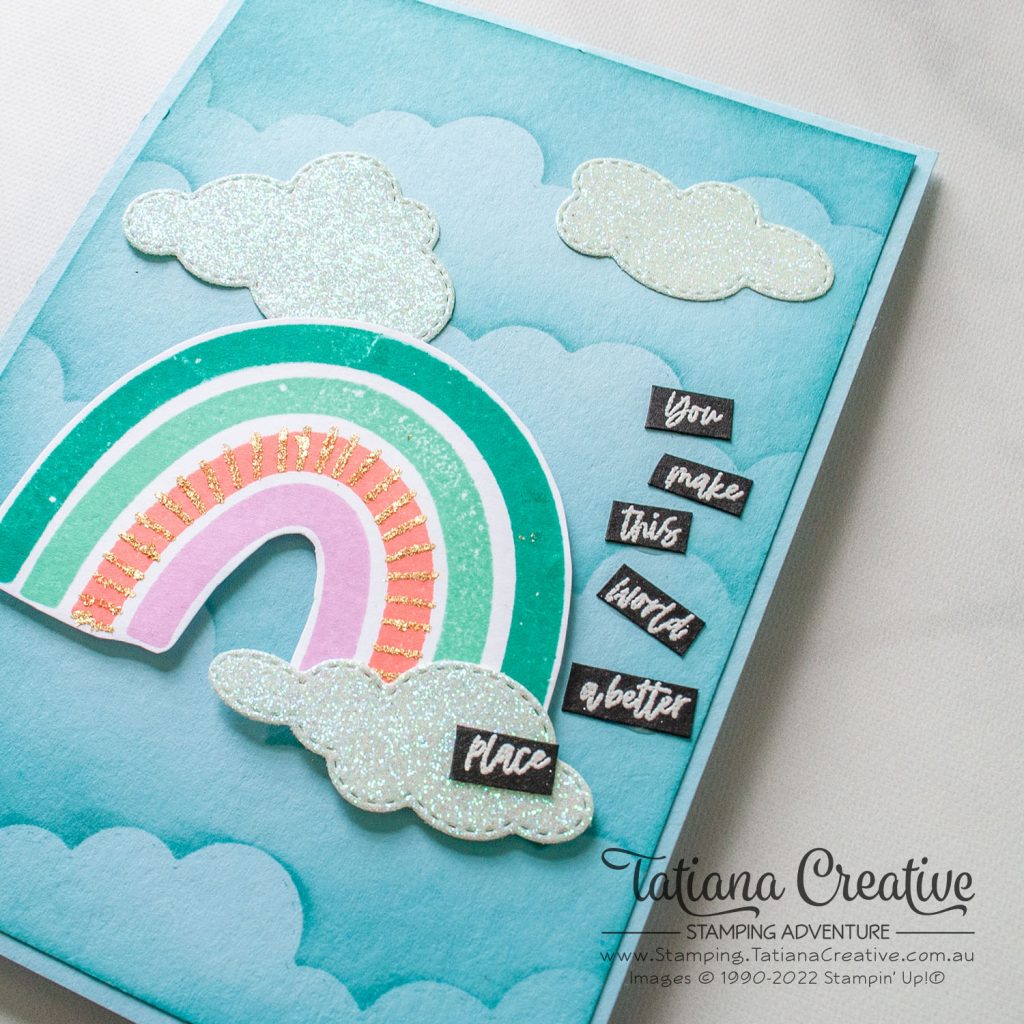 Tatiana Creative Stamping Adventure - Rainbow And Clouds Twist & Pop Card using Rainbow Of Happiness stamp set from Stampin' Up!®