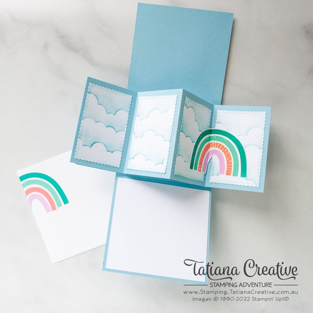 Tatiana Creative Stamping Adventure - Rainbow And Clouds Twist & Pop Card using Rainbow Of Happiness stamp set from Stampin' Up!®