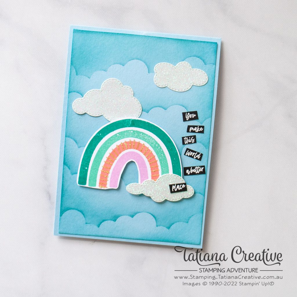 Tatiana Creative Stamping Adventure -  Rainbow And Clouds Twist & Pop Card using Rainbow Of Happiness stamp set from Stampin' Up!®