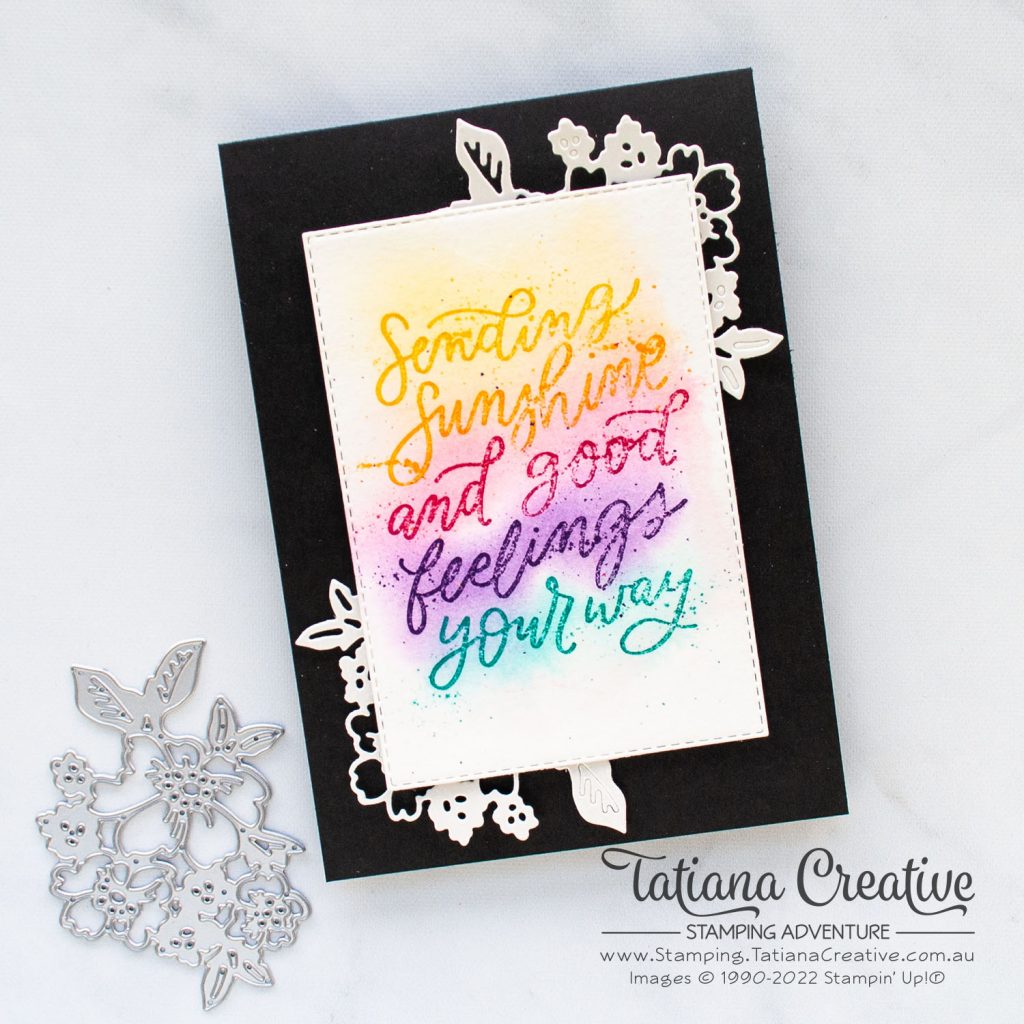 Tatiana Creative Stamping Adventure - Rainbow Watercolour card using Good Feelings stamp set from Stampin' Up!®