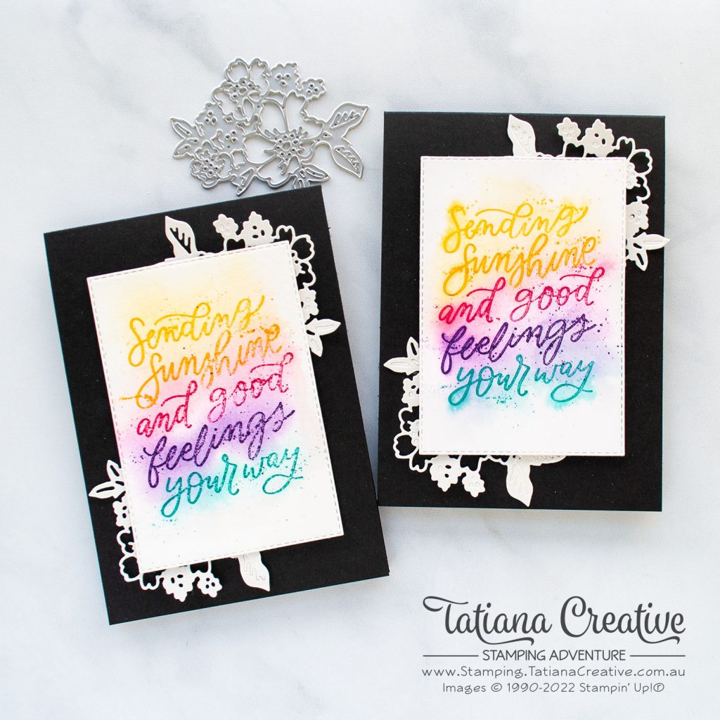 Tatiana Creative Stamping Adventure - Rainbow Watercolour card using Good Feelings stamp set from Stampin' Up!®