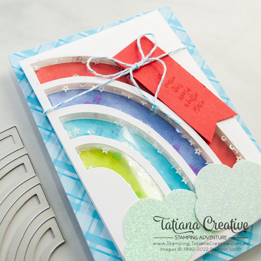 Tatiana Creative Stamping Adventure - Rainbow Shaker Card using Rainbow Of Happiness Bundle from Stampin' Up!®