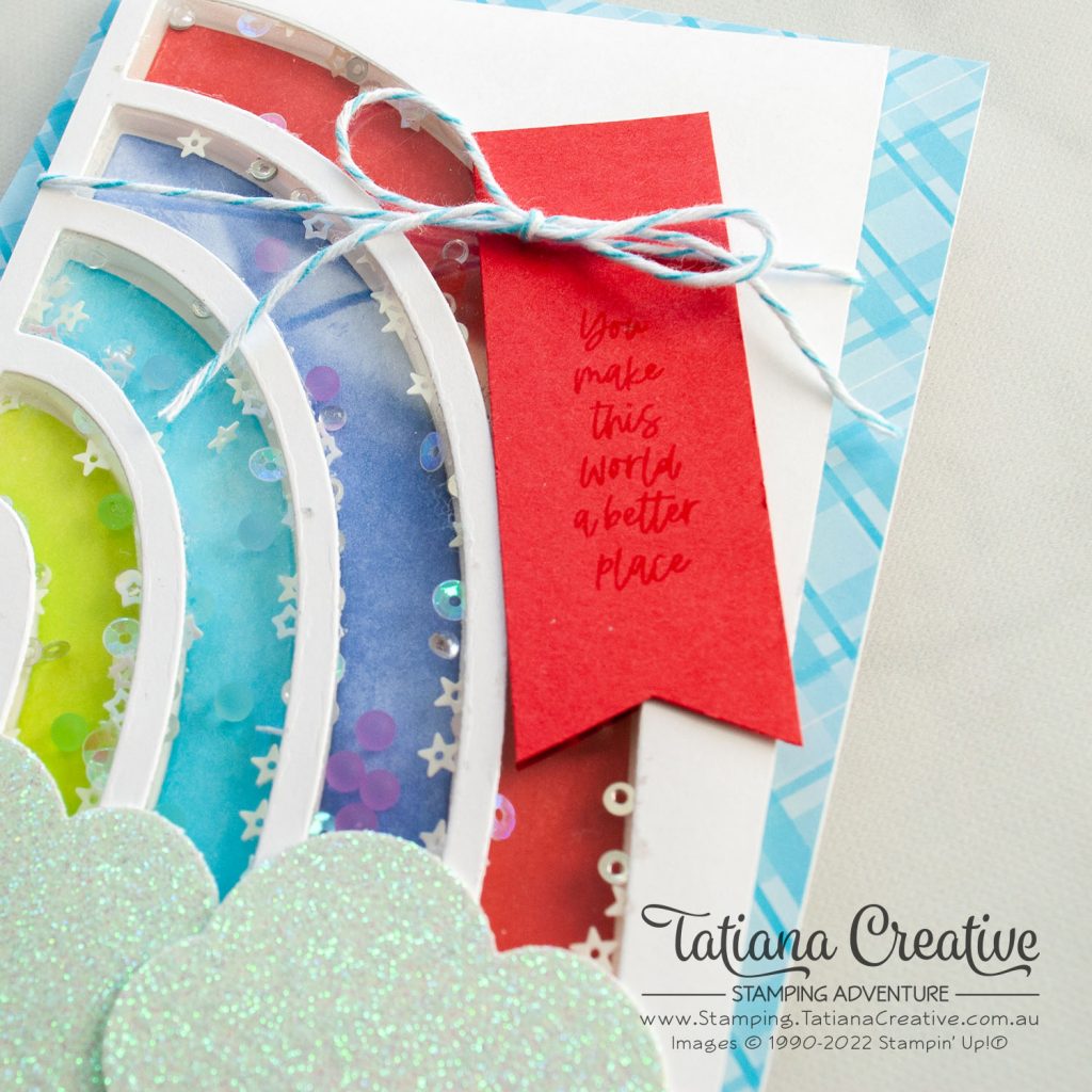 Tatiana Creative Stamping Adventure - Rainbow Shaker Card using Rainbow Of Happiness Bundle from Stampin' Up!®