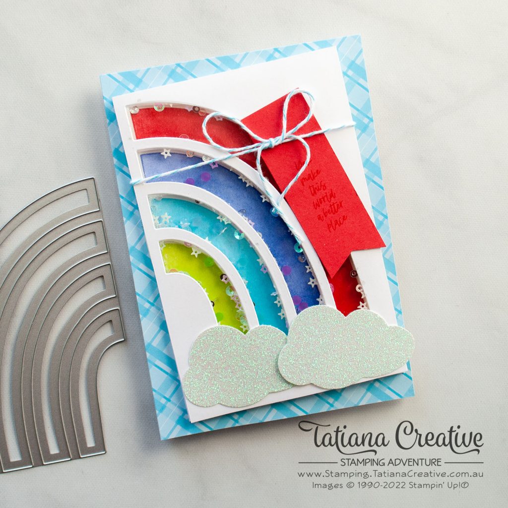 Tatiana Creative Stamping Adventure - Rainbow Shaker Card using Rainbow Of Happiness Bundle from Stampin' Up!®