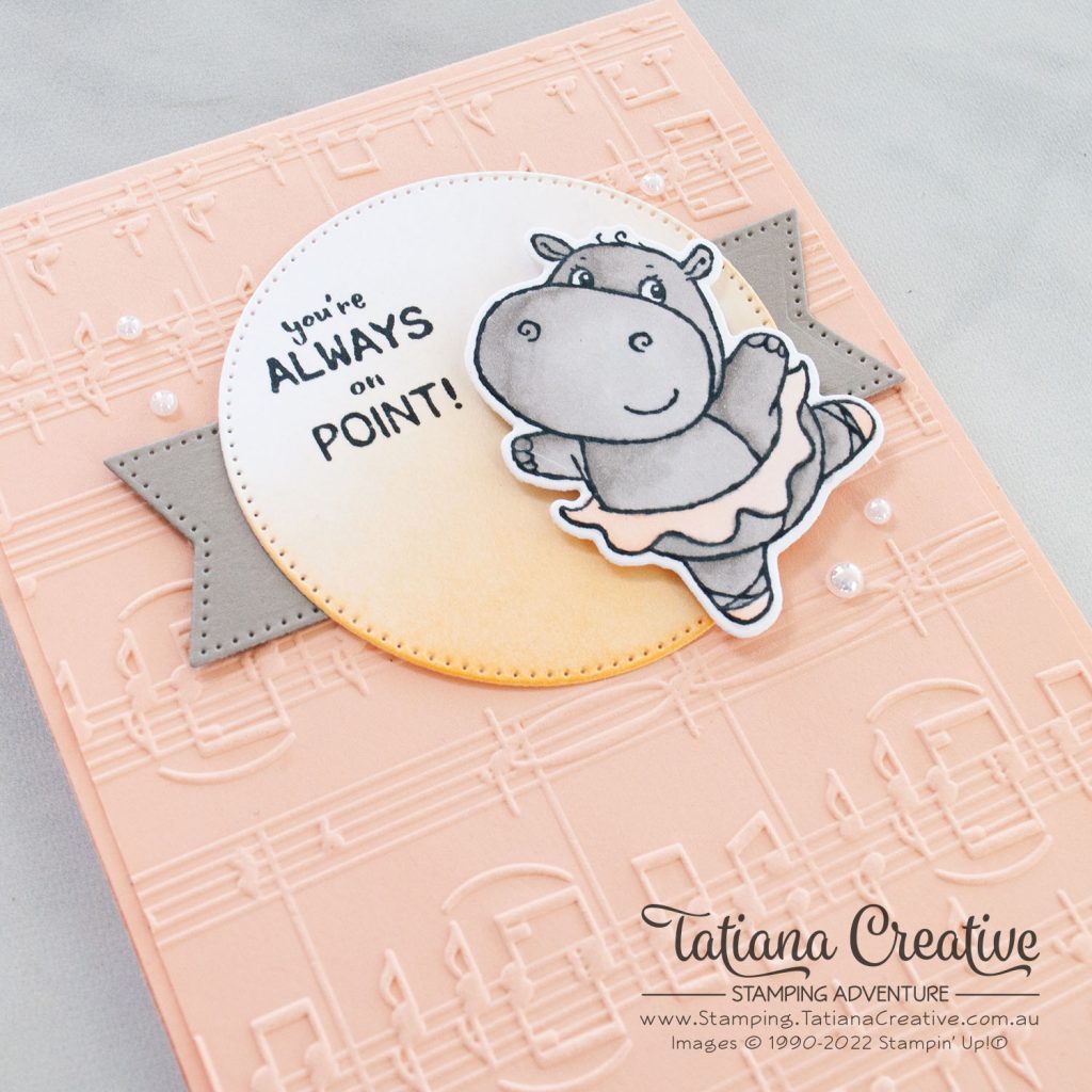 Tatiana Creative Stamping Adventure - Ballerina Card using Hippest Hippos stamp set from Stampin' Up!®