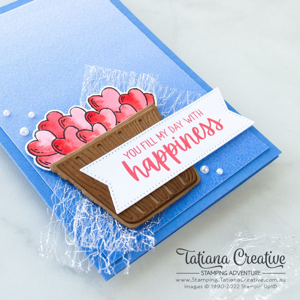 Tatiana Creative Stamping Adventure - Hearts Happiness Card using Cheerful Basket Bundle from Stampin' Up!®