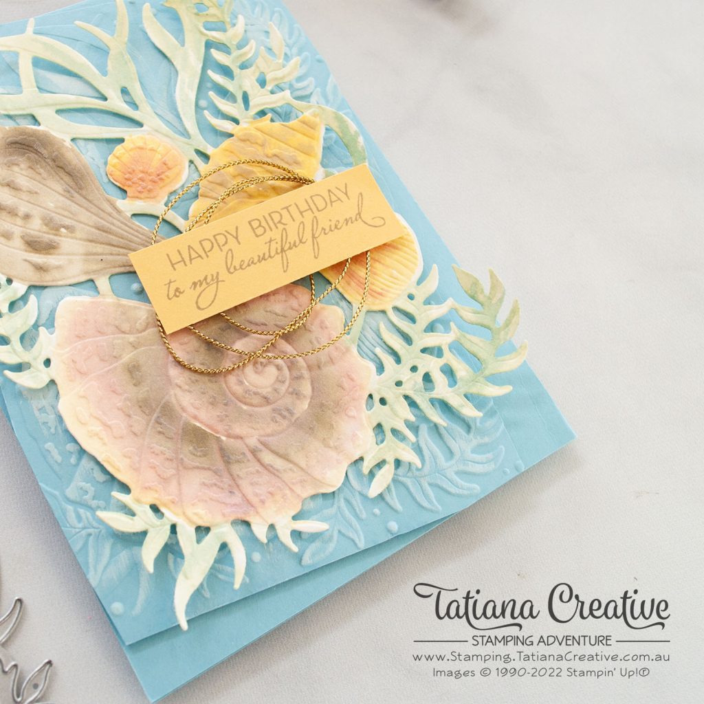 Tatiana Creative Stamping Adventure - Seashell Birthday Card using Friends Are Like Seashells stamp set from Stampin' Up!®