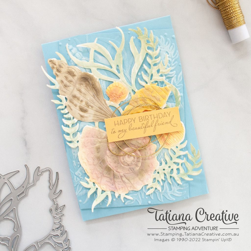 Tatiana Creative Stamping Adventure - Seashell Birthday Card using Friends Are Like Seashells stamp set from Stampin' Up!®