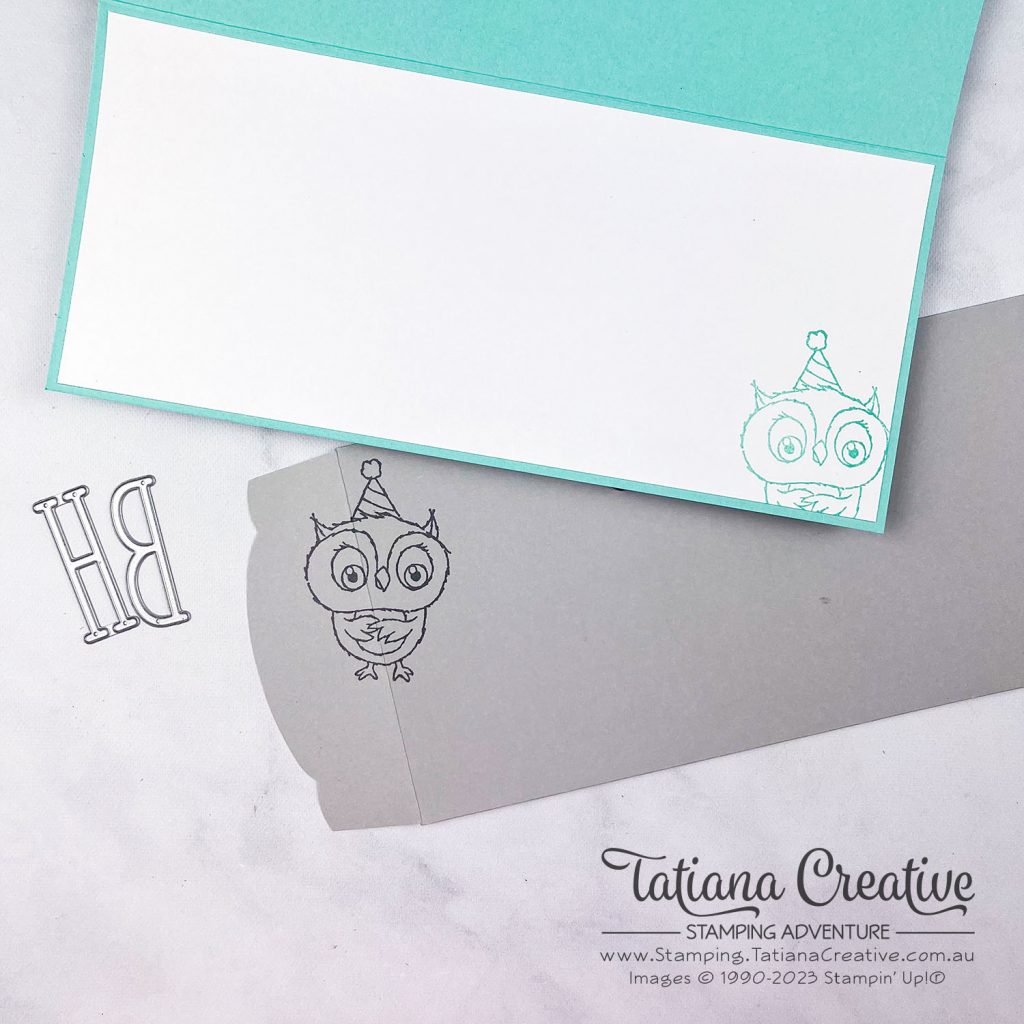 Tatiana Creative Stamping Adventure - Slimline Birthday Card using SAB Adorable Owls stamp set from Stampin' Up!®