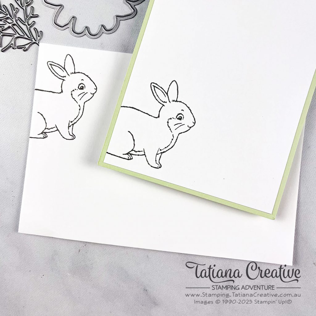 Tatiana Creative Stamping Adventure - Crafting Retreat Thank You card using Good Feelings, and Easter Bunny stamp sets and Cheerful Daisies bundle all from Stampin' Up!®